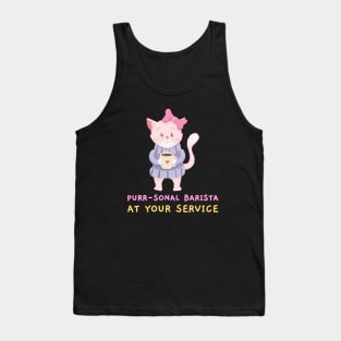 Purr-sonal Barista Coffee Cat Tank Top